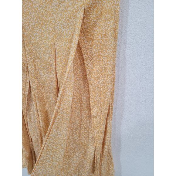 O'Neill Women's Yellow Open Front‎ Slit Wide Leg Pants size Small #13 - Picture 4 of 6